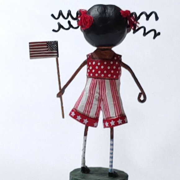Lori Mitchell Patriotic American Dream Girl with Curls and Flag - Picture 5 of 5
